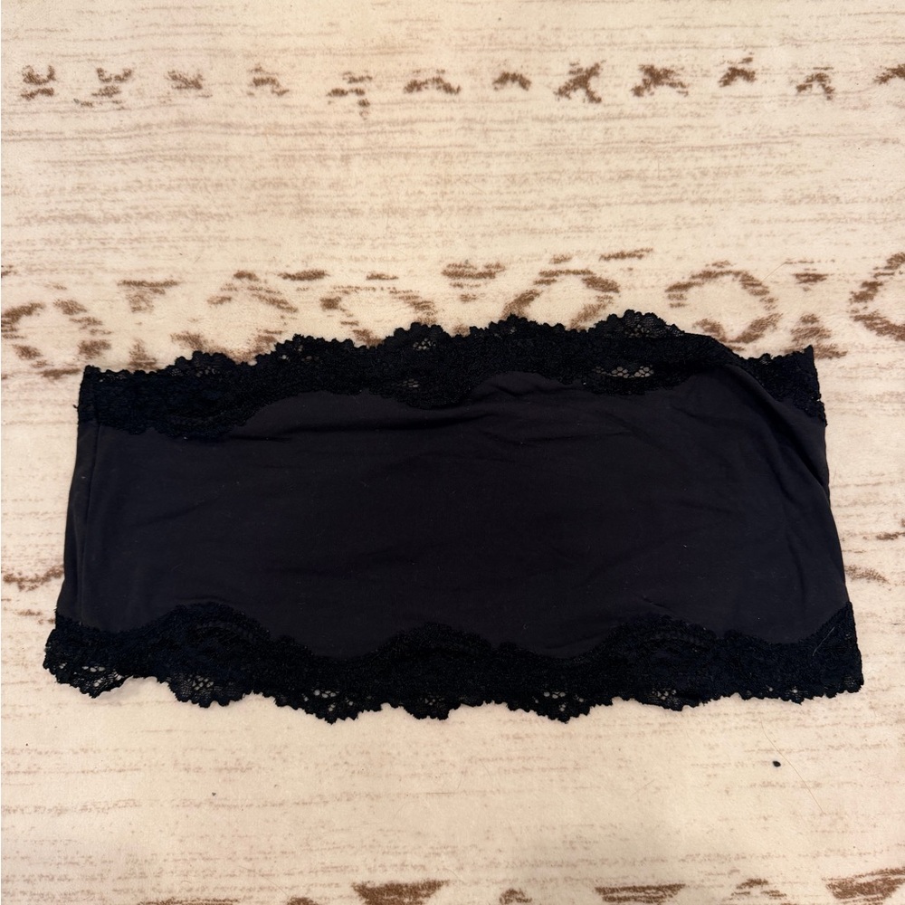 Skims Black Lace-Trim Bandeau
